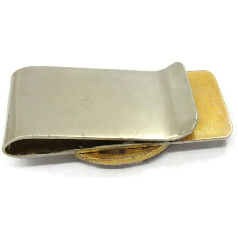 Vintage 1902 Indian Head Penny Silver and Gold Tone Money Clip Men